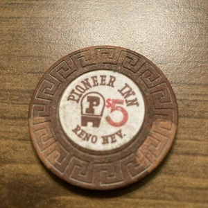 5 $ Pioneer Vintage Casino Chip Reno Nevada veraltet - Bild 1 von 3