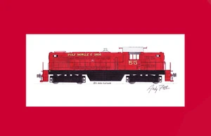 Gulf Mobile & Ohio Solid Red RS1 #55 11"x17" Matted Print Andy Fletcher signed - Picture 1 of 1
