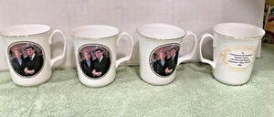 Set of 4 Commemorative Wedding Prince Andrew Sarah Colclough China Coffee Mugs - Picture 1 of 6