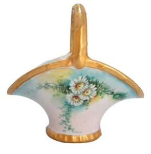 Antique E.S. GERMANY Gilded Porcelain Basket 1920s FREE USA SHIPPING! - Picture 1 of 5