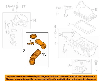 Manguera interior de admisión de aire eje motor Ford OEM 16-19 Explorer FB5Z9B659B Foto 1 de 2