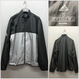 Adidas Men's Black & Grey Light Weight Zipper Jacket Small Wind Breaker - Picture 1 of 10