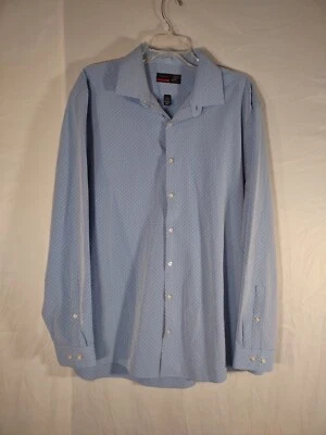j ferrari slim Stretch shirt XL Baby Blue With Polka Dots - Image 1 of 4