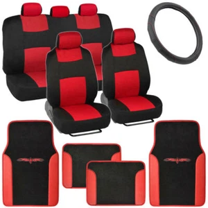 Juego completo de fundas de asiento de coche + alfombrilla de cuero PU + cubierta del volante - Imagen 1 de 54