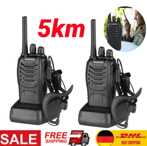 2×Walkie Talkie Dwukierunkowy radiotelefon ręczny UHF 16 kanałów i zestaw słuchawkowy - Zdjęcie 1 z 12