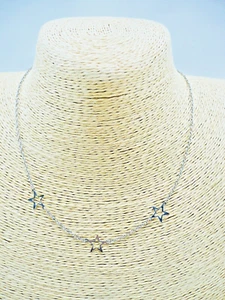 Vintage Sterne Halskette Mädchen Teen Frau Silberfarben Schmuck - Bild 1 von 6