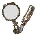  Retro Handheld Mirror Metal Woman Antique Hair Comb Women Handle