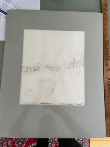 John Clement Lorence Maine Artist Porters Landing Freeport ME signed sketch - Picture 1 of 5