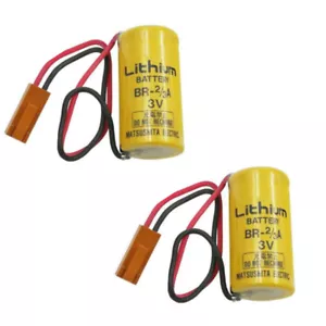 NUOVA 2 pz BR-2/3A 3V batteria PLC non ricaricabile 1600 mAh con spina marrone - Foto 1 di 5