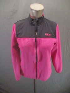 FILA Size XL (16) Girls Pink Full Zip Stand Collar Hi-Pile Athletic Jacket 322 - Picture 1 of 10