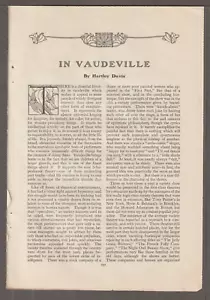 1905 VAUDEVILLE Magazine ARTICLE & Photos~RONAY SISTERS~Baul Barnes~BELLE GORDON - Picture 1 of 8