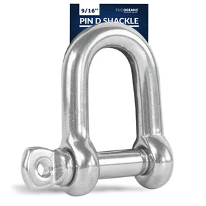 Five Oceans Stainless Steel 9/16-Inch Screw Pin D Shackles - FO414 - Bild 1 von 8