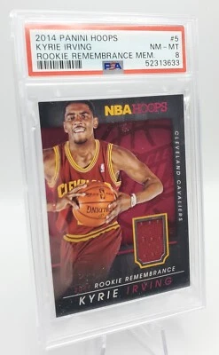 2014 Hoops - Rookie Remembrance Memorabilia #5 Kyrie Irving PSA 8 Only 1 Graded! - Image 1 of 2