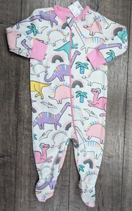 Baby Girl Clothes New Children's Place 0-3 Month Fun Pink Dinosaur Footed Outfit - Picture 1 of 3