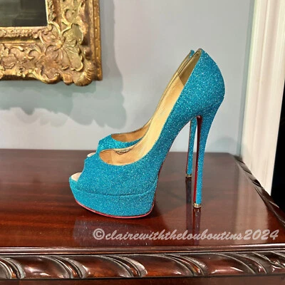 Christian Louboutin Lady Peep 150 Glitter Platform Pump size 35.5 PLEASE READ - Image 1 of 4