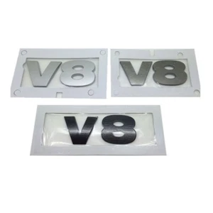 Chrome Black Letters V8 Trunk Badges Emblems Symbols Decals for LAND ROVER - Picture 1 of 3
