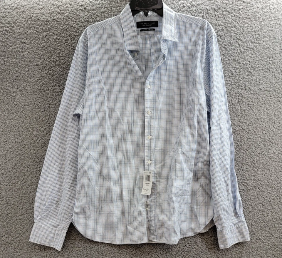 The Men's at Bloomingdale's Slim Fit Button Up Shirt Blue Large L