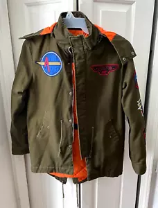 American Stitch Mens Hooded Jacket Retro Size M Patches & Stitched Logo Inside - Picture 1 of 7