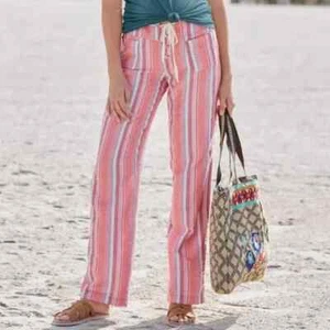 Sundance Hose Damen XL rot gestreift Gigi Lagenlook weites Bein Coast Beach 31 - Bild 1 von 4