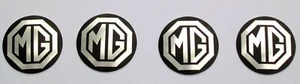 Set di 4 Distintivi MGB Centro Ruota Rostile Argento & Metallo Nero, parte MG AHH9268 - Foto 1 di 1
