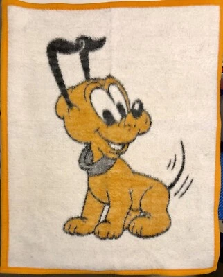 Disney’s Baby Pluto - Vintage 1984 Biederlack Blanket, 36 1/4” x 29 1/4” (USA) - Image 1 of 4