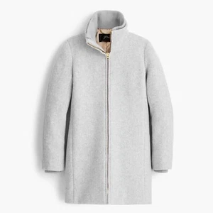 NWT$365 J.Crew Petite Lodge Coat Italian Stadium Cloth Wool Heather Grey 10P - Picture 1 of 12