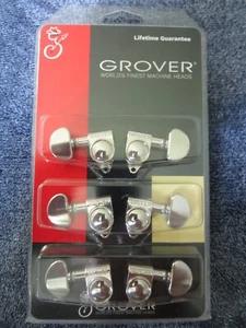 GROVER 102-18N 3L+3R NICKEL ROTOMATIC TUNERS KIDNEY BUTTONS 18:1 GEAR RATIO - Picture 1 of 8
