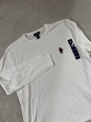 全新 Polo Ralph Lauren 男式熊华夫格针织保暖衬衫 尺寸 2XL 白色 睡眠 — 第 1/4 张图片