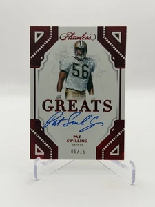 2023 Panini Flawless Pat Swilling Greats Auto Ruby /15 New Orleans Saints #G-PSW - Picture 1 of 11