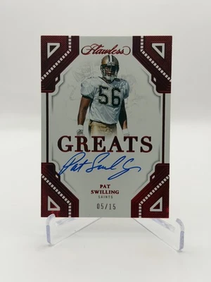 2023 Panini Flawless Pat Swilling Greats Auto Ruby /15 New Orleans Saints #G-PSW - Image 1 of 4