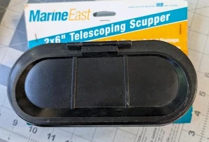 Marine East Telescoping Scupper 16152 Black 2"x6" New - Foto 1 di 4