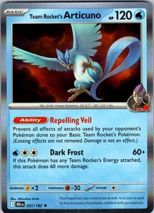 Team Rocket's Articuno 051/182 SV10: Destined Rivals Raro - Casi Nuevo - Imagen 1 de 2