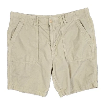 Shorts utilitários masculinos de veludo de algodão cor creme Outerknown tamanho 36 + 8" costura interna - Imagem 1 de 4