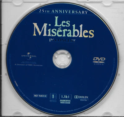 Les Miserables (1986) 25th Anniversary Edition 2011 DVD Like New DISC ONLY - Image 1 of 2