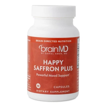 Happy Saffron Plus - 90 Vegan Capsules with Saffron Extract, Curcumin & Zinc for - Image 1 of 4