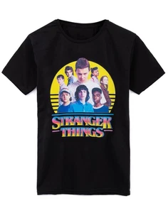Stranger Things Multi-Character Placement Print Short Sleeved T-Shirt Girls - Picture 1 of 10