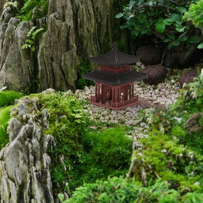 Garden Statue Decor Miniature Pagoda Chinese Japanese Asian Bonsai Pavilion - Image 1 of 4