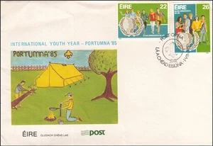 Scout Camp Portumna 85 International Youth Year Eire Ireland FDC Cover 1985 - Picture 1 of 2