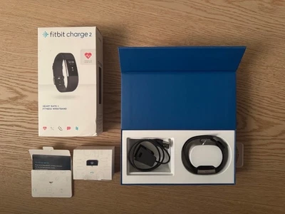 Fitbit Charge 2 Aktivitätstracker - Purepulse Heart Rate Größe L, Schwarz - OVP - Bild 1 von 4