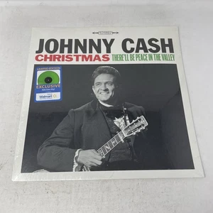 Johnny Cash Christmas There'll Be Peace Exclusive Holly Green Vinyl LP - Picture 1 of 5