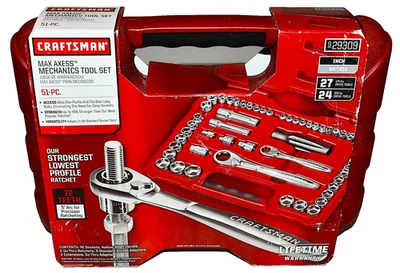 SEARS CRAFTSMAN 51 Piece Max Axess Pass Thru Mechanic's Tool Set 29309 NEW - Image 1 of 4