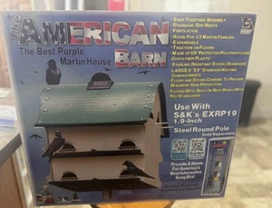 Nuevo S&K Púrpura Martin Barn Bird House 12 Familia Blanco y Verde - Imagen 1 de 11