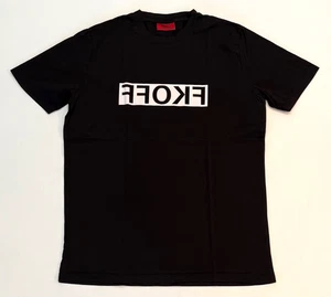 Camiseta hombre Hugo Boss FKOFF Fuck Off talla S negro blanco - Imagen 1 de 9