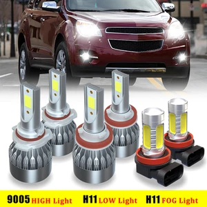 For Chevy Equinox 2010-2017 6x LED Headlight Hi&Lo + Fog Light Bulbs Combo Kit - Picture 1 of 19