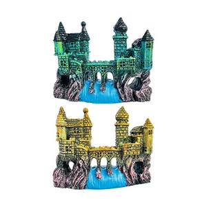 Castle Aquarium Decoration Realistic Castle Aquarium Accessories Fish Tank Hide - Picture 1 of 13