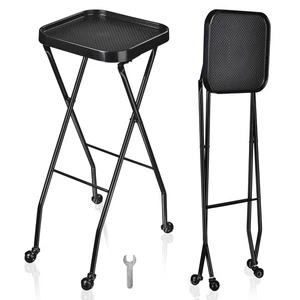 Salon Faltbar Rolling Tray Station Beauty Trolley Aufbewahrungswagen für Friseursalon - Bild 1 von 10