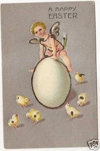 Angel Chick Egg Easter Postcard Series - Picture 1 of 1