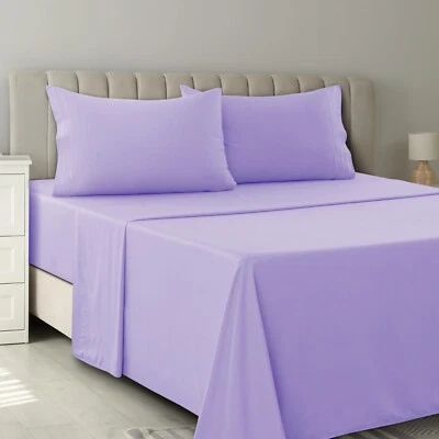 Juego de sábanas de bolsillo profundo ultra suaves de lujo de hotel de 4 piezas premium Foto 1 de 4