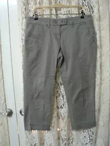 TOMMY HILIGER DONNA TAGLIA 10 (34x24) TAUPE CAPRIS-MID RISE-STRETCH-EUC - Foto 1 di 9