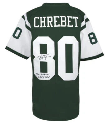Wayne Chrebet Signed Green Custom Football Jersey w/Green Lantern (SCHWARTZ COA) - Image 1 of 3